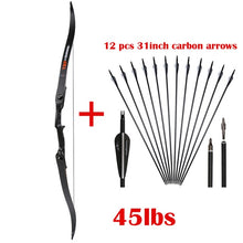 Load image into Gallery viewer, 56inch 30-50lbs Archery Recurve Bow Metal Riser Hunting Shooting Bow Black Training Takedown Bow Free Shipping
