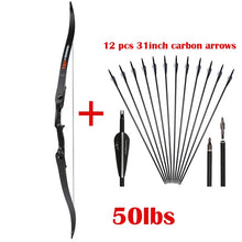 Load image into Gallery viewer, 56inch 30-50lbs Archery Recurve Bow Metal Riser Hunting Shooting Bow Black Training Takedown Bow Free Shipping
