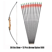 Load image into Gallery viewer, 30/40 Pound Straight Bow 51 Inches Entry Bow and Arrow for Kids Children Youth Archery Hunting Shooting
