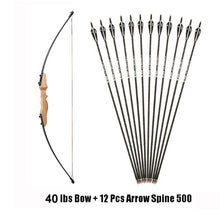 Load image into Gallery viewer, 30/40 Pound Straight Bow 51 Inches Entry Bow and Arrow for Kids Children Youth Archery Hunting Shooting
